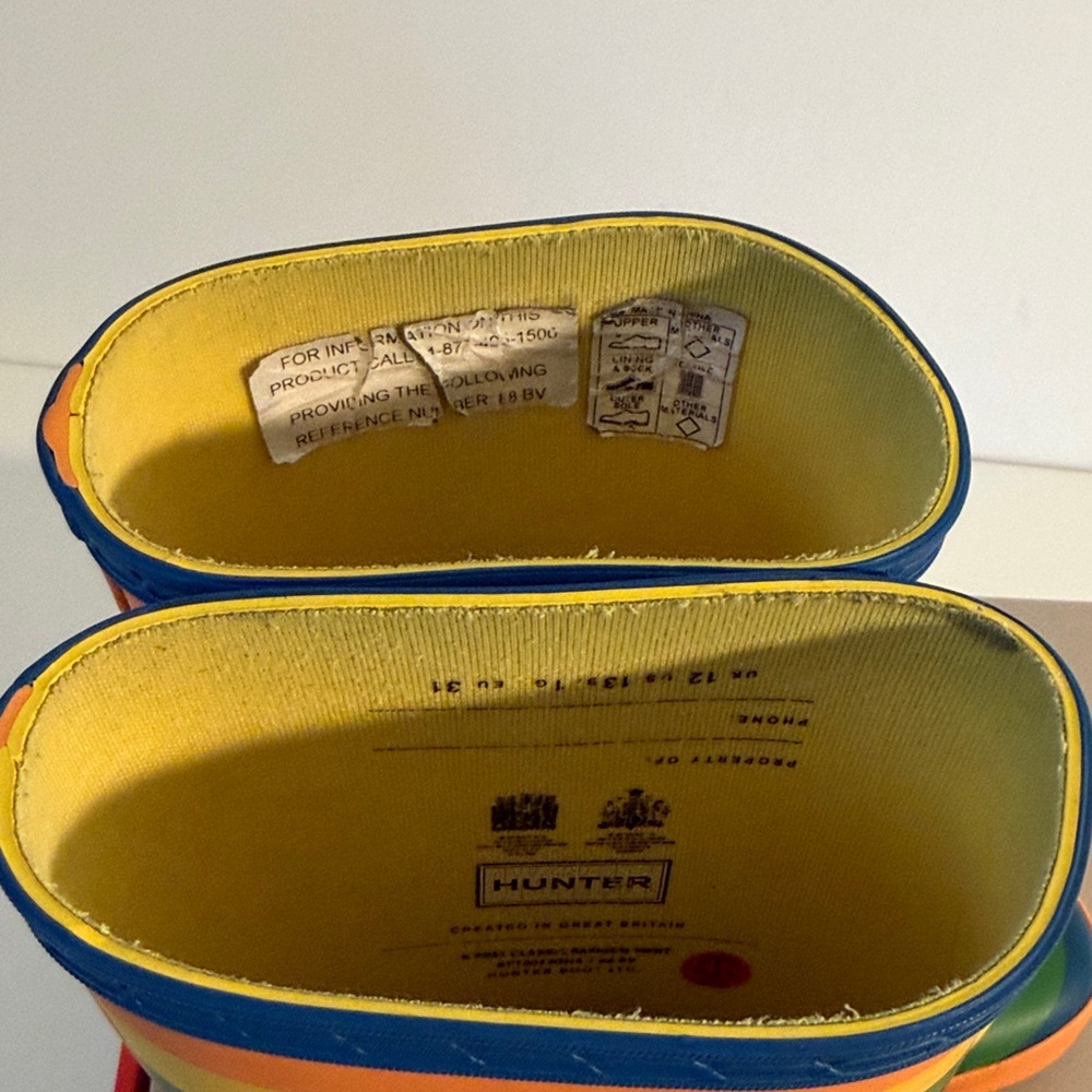 Hunter Kids' Multicolor Striped Boots - Girls Sz 1. Include Sherpa Lining. - Picture 7 of 7